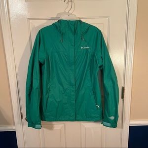 Columbia green rain jacket